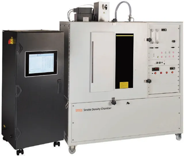 FTIR gas analyser coupled to smoke chamber or tube furnace test equipment
